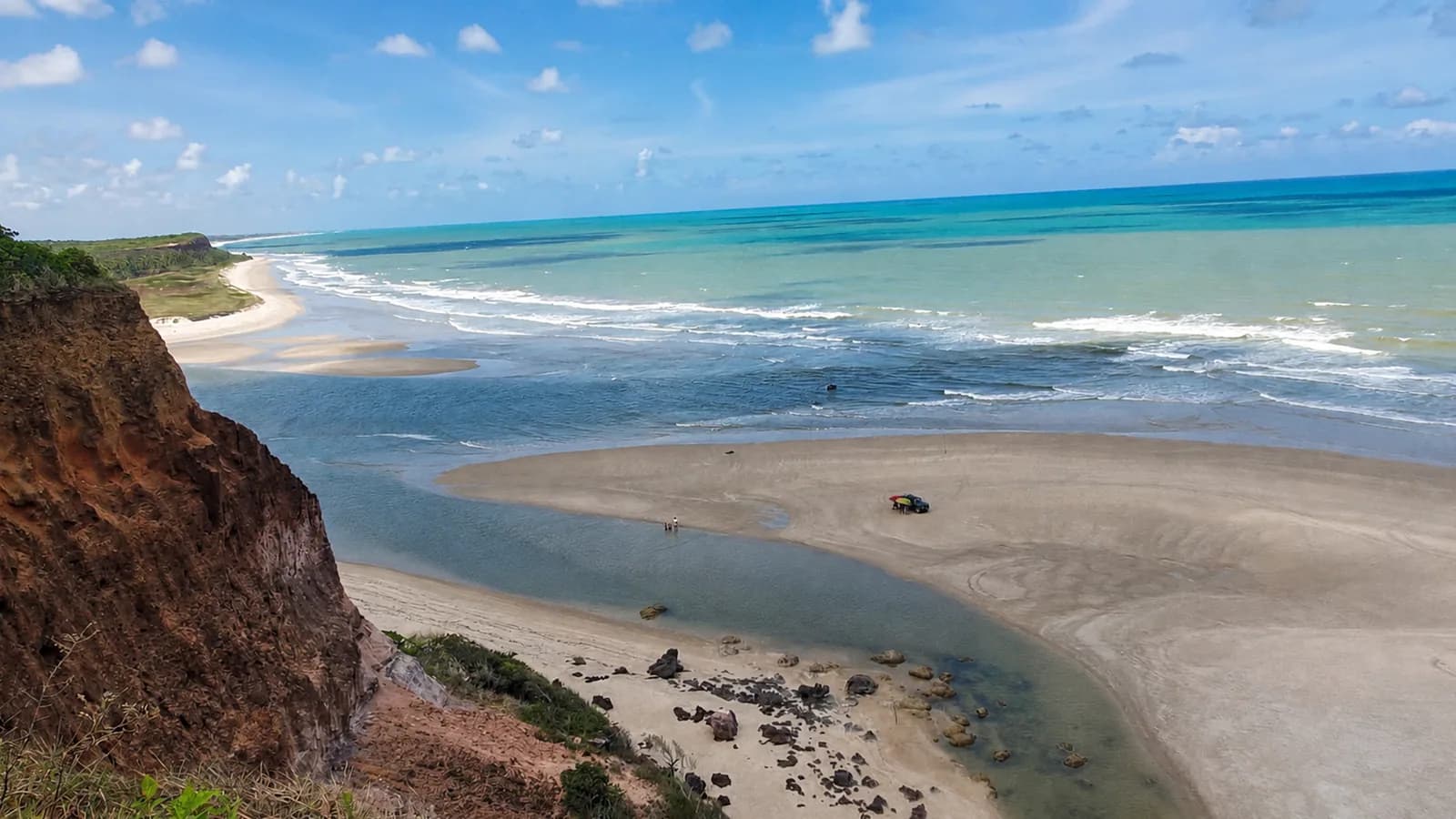 Foz do Rio Miriri encontrando o mar